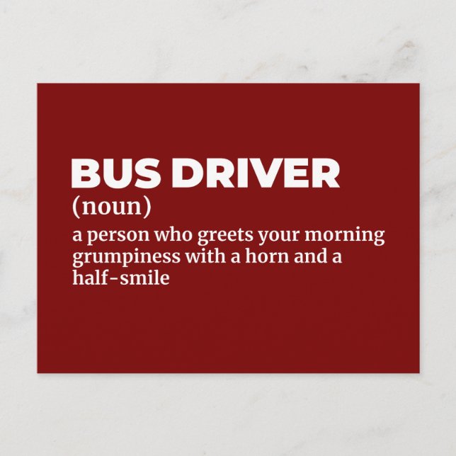 Transit Operator Humour Definition Postcard (Front)