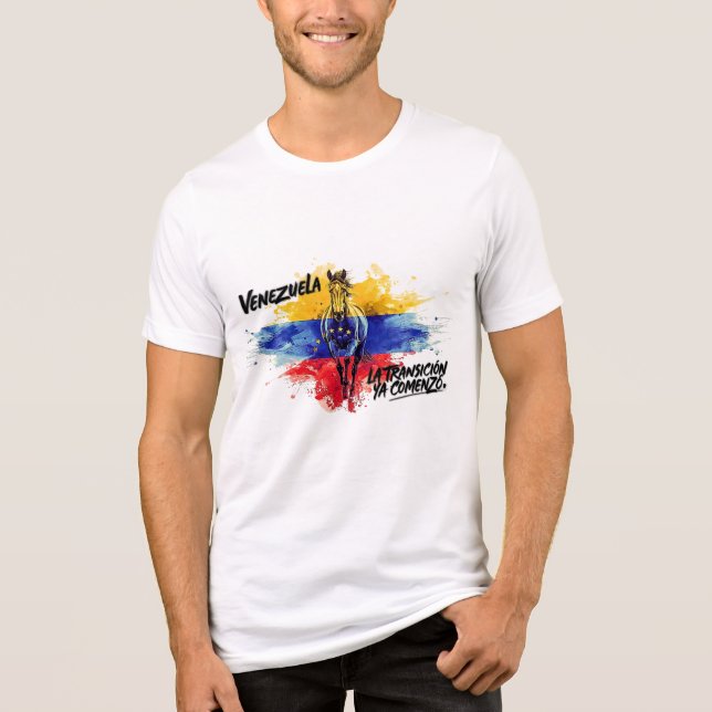 "Transition Has Begun" - Venezuelan Pride Tri-Blend Shirt (Front)