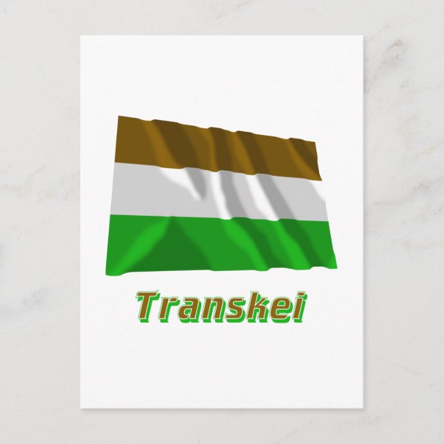 Transkei Waving Flag with Name Postcard (Front)