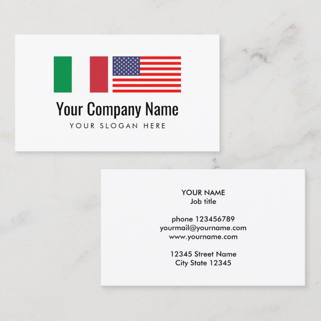 Translation service Italian English translator Business Card (Front/Back)