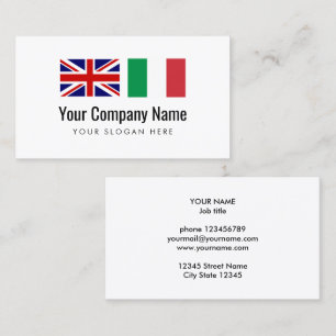 Translation services English Italian translator Business Card