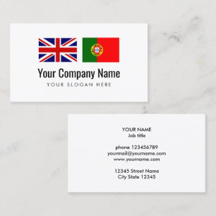 Translation services English Portuguese translator Business Card