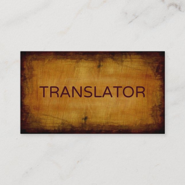 Translator Antique Brushed Business Card (Front)