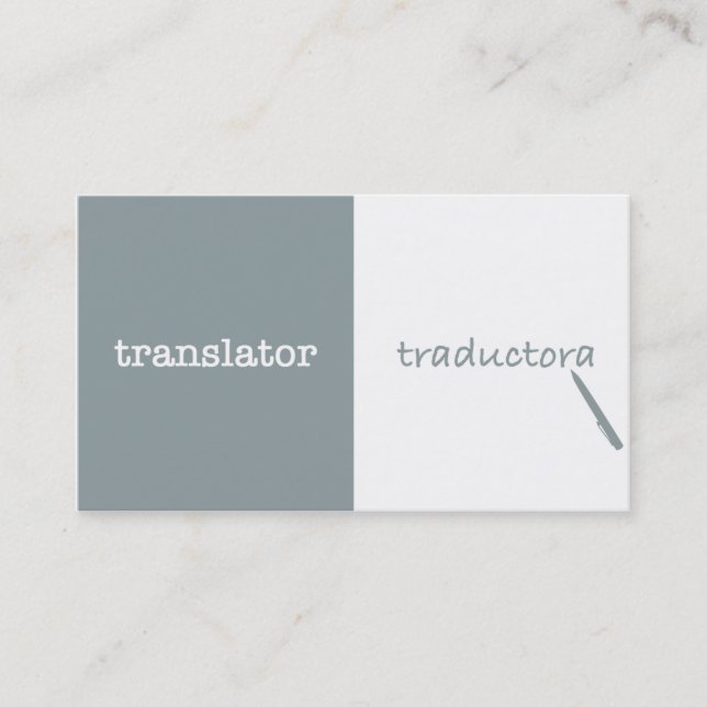 Translator English - Spanish Feminine Business Card (Front)
