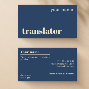 Translator translations modern Business Card