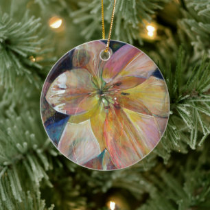 "Translucence" Flower Painting Ceramic Tree Decoration