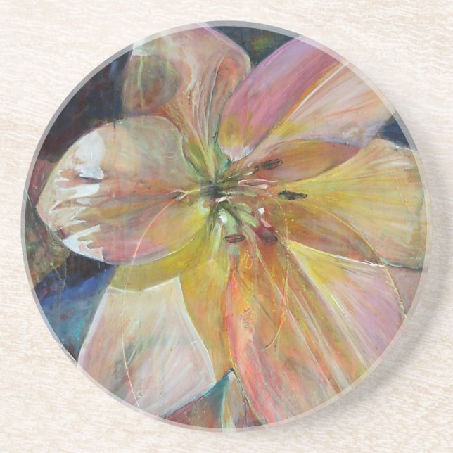 "Translucence" Flower Painting Coaster (Front)