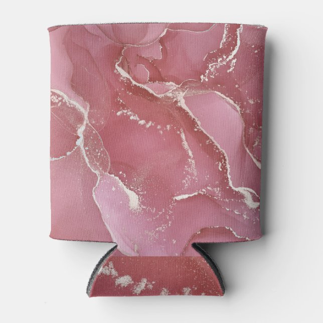 Translucent Alcohol Ink Marble Texture Can Cooler (Front)