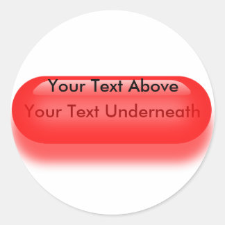 Translucent button in red on button badge name tag