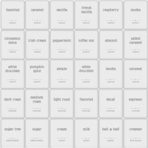 Translucent Clear 2x2.5" Coffee Bar Label Stickers