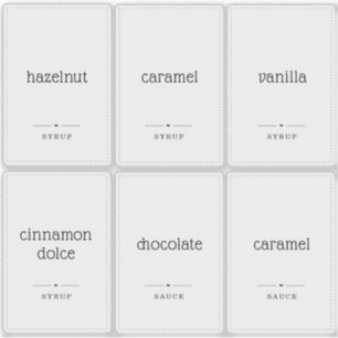 Translucent Clear 2x3" Coffee Syrup Label Stickers