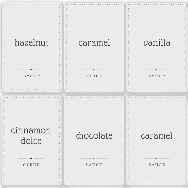 Translucent Clear 2x3" Coffee Syrup Label Stickers (Front)