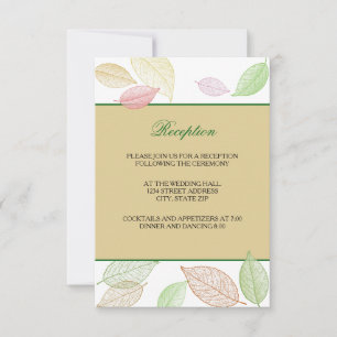 Translucent Fall Leaves - Reception Invitation