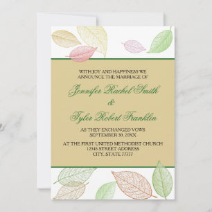 Translucent Fall Leaves - Wedding Announcement