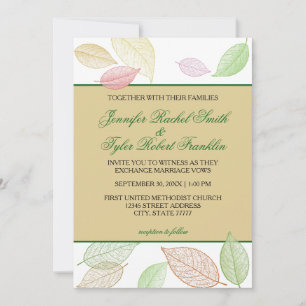 Translucent Fall Leaves - Wedding Invitation