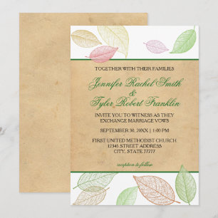 Translucent Fall Leaves - Wedding Invitation