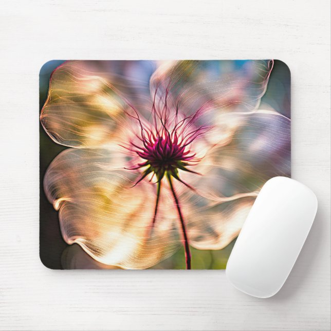 Translucent Flower In Sunlight Mouse Mat (With Mouse)