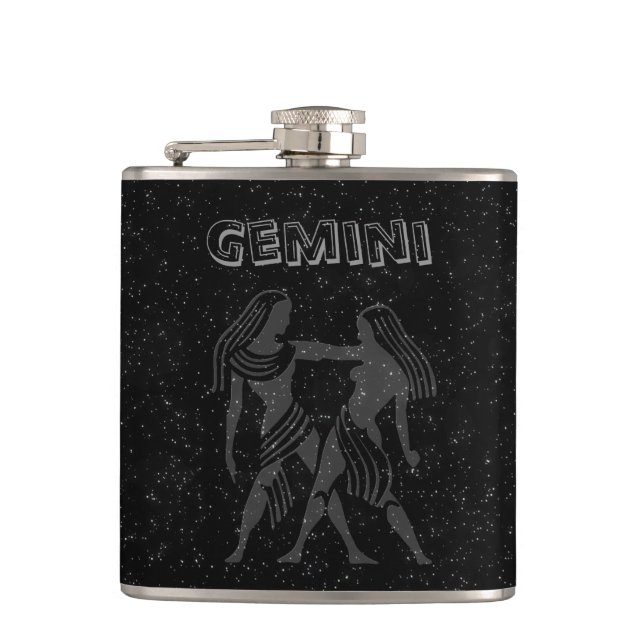 Translucent Gemini Hip Flask (Front)