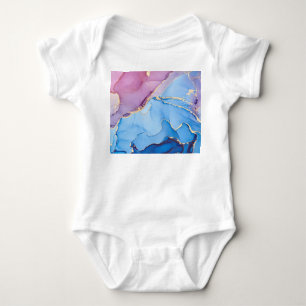 Translucent Hues Fluid: Alcohol Ink Abstract Baby Bodysuit