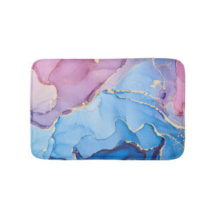 Translucent Hues Fluid: Alcohol Ink Abstract Bath Mat