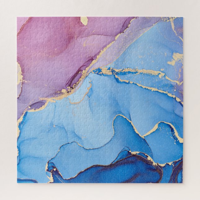 Translucent Hues Fluid: Alcohol Ink Abstract Jigsaw Puzzle (Vertical)