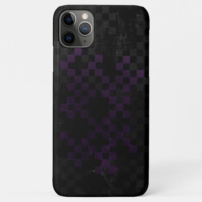 Translucent Purple and Grey Sqares on Faded Black Case-Mate iPhone Case (Back)