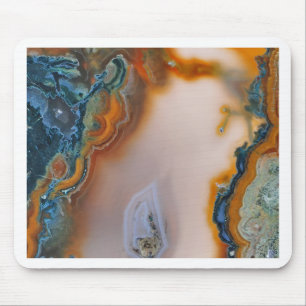 Translucent Teal & Rust Agate Mouse Mat