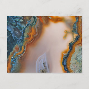 Translucent Teal & Rust Agate Postcard