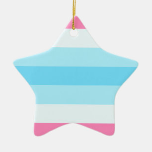 transmasculine flag ceramic tree decoration