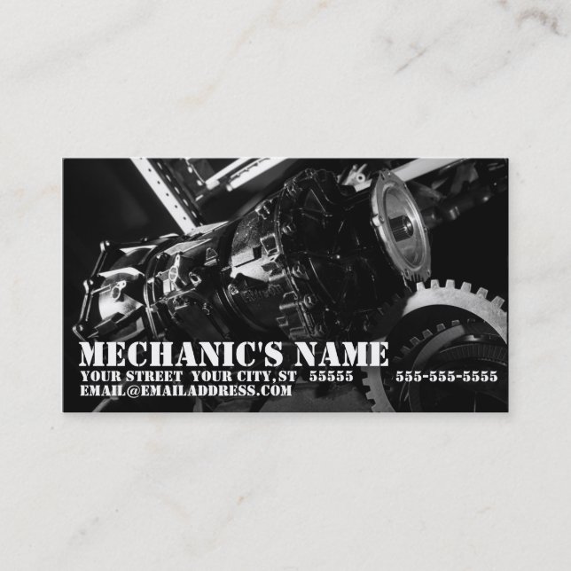 Transmission Mechanic Business Card (Front)
