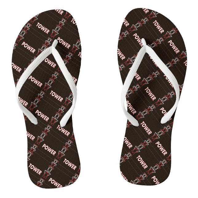 Transmission Tower and Power Line Pattern Flip Flops (Footbed)