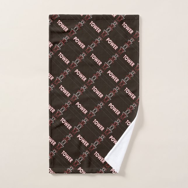 Transmission Tower and Power Line Pattern Hand Towel (Hand Towel)