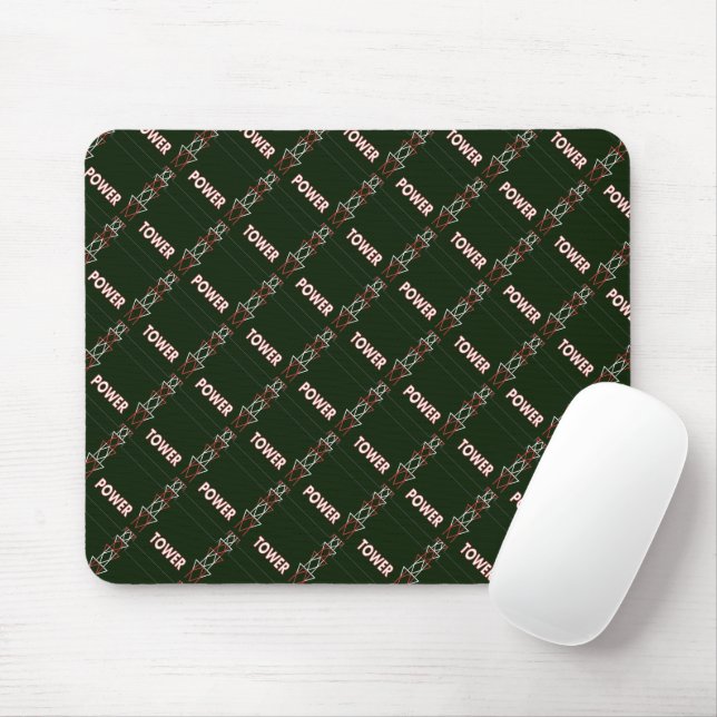 Transmission Tower and Power Line Pattern Mouse Mat (With Mouse)