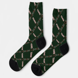 Transmission Tower and Power Line Pattern Socks