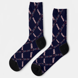 Transmission Tower and Power Line Pattern Socks