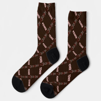 Transmission Tower and Power Line Pattern Socks