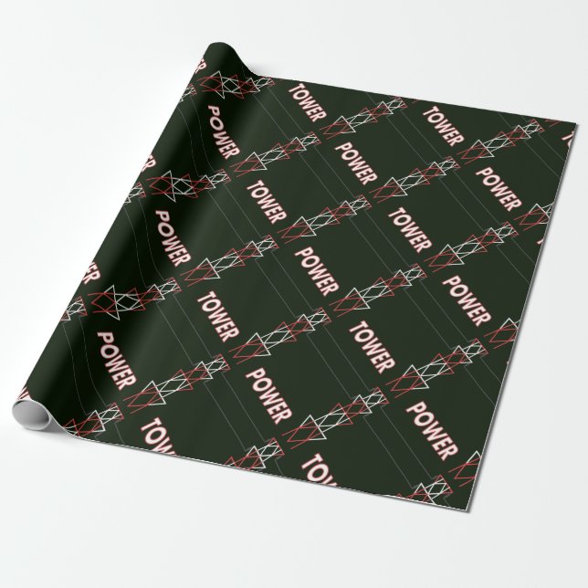 Transmission Tower and Power Line Pattern Wrapping Paper (Unrolled)
