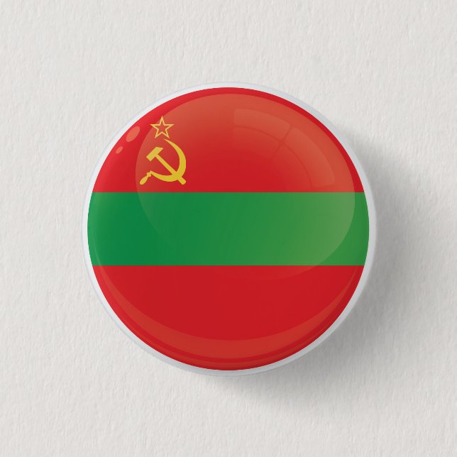 Transnistria  Round Icon Flag 3 Cm Round Badge (Front)