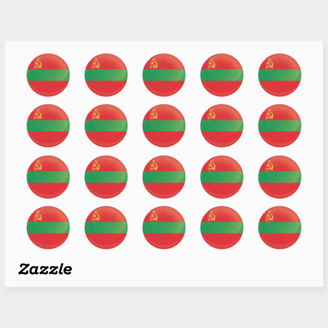 Transnistria  Round Icon Flag Classic Round Sticker (Sheet)