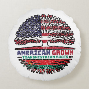 Transnistria Transnistrian American USA Tree Roots Round Cushion