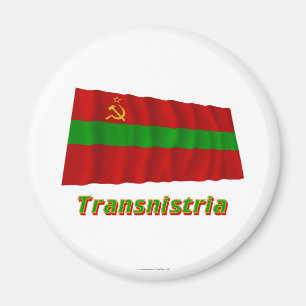 Transnistria Waving Flag with Name Magnet