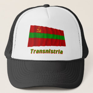Transnistria Waving Flag with Name Trucker Hat