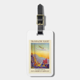 Transpacific Flight, Asia, Vintage, Luggage Tag