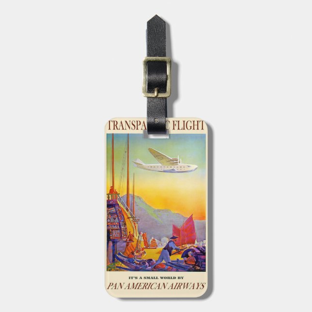Transpacific Flight Luggage Tag (Front Vertical)