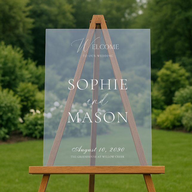 Transparent Acrylic Wedding Welcome Sign (Creator Uploaded)