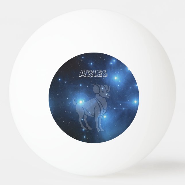 Transparent Aries Ping Pong Ball (Front)