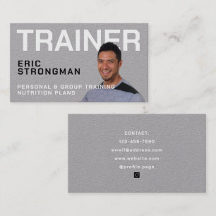 Transparent background personal image trainer business card