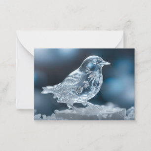 transparent bird ice crystal winter snow Christmas Card