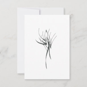Transparent Black White Abstract Tribal Tattoo Art Thank You Card