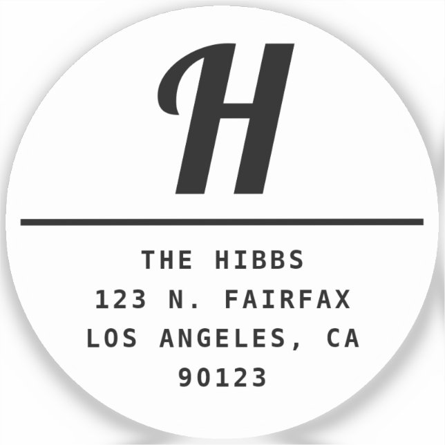 Transparent Black & White Return Address (Front)